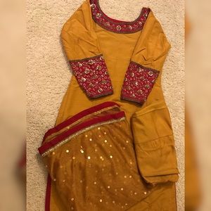 3 piece raw silk suit